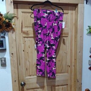 LIVI Purple Abstract Women's 7/8  Legging Size 18/20